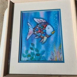 Framed Rainbow Fish Decor
